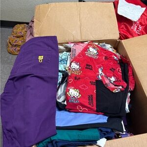 Medical Scrubs! Box full of new and used.